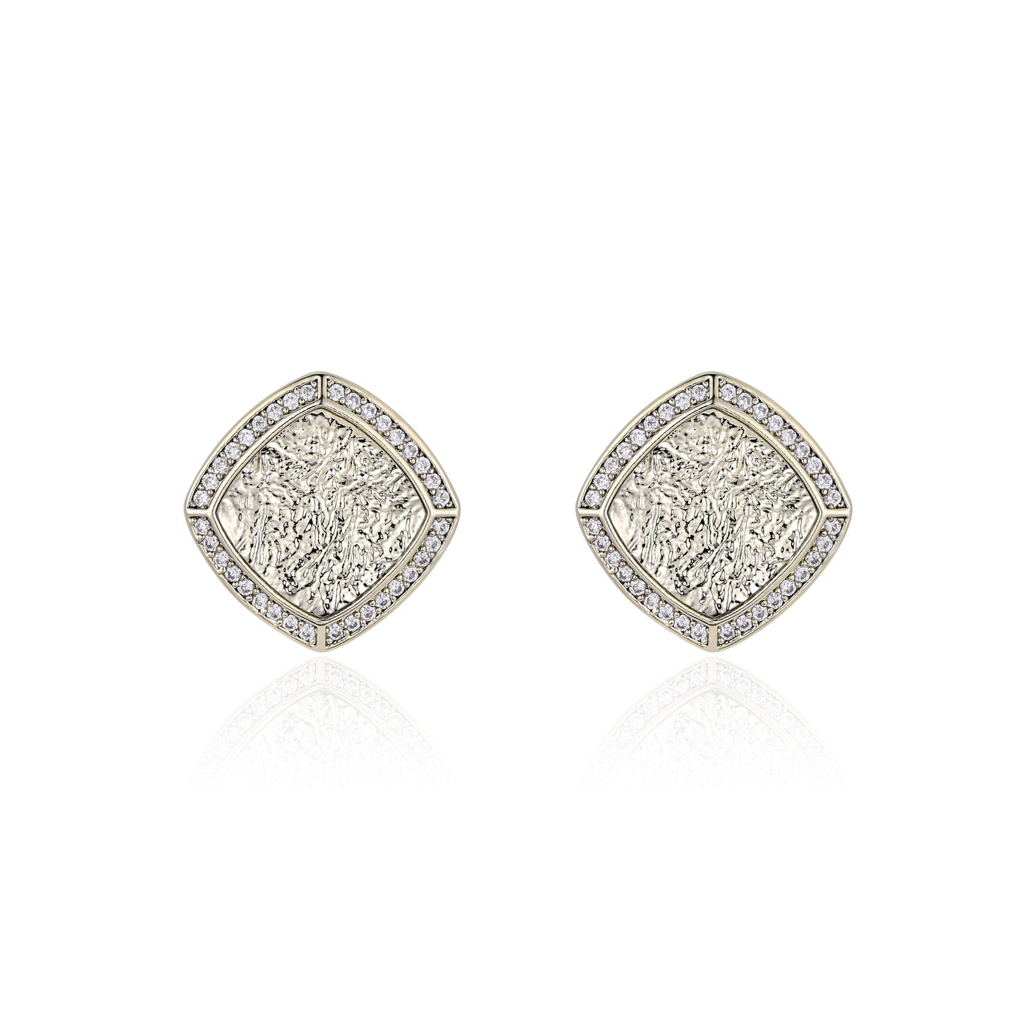 French designer&#039;s original niche geometric texture micro-inlay earrings exquisite temperament Joker light luxury earrings female.