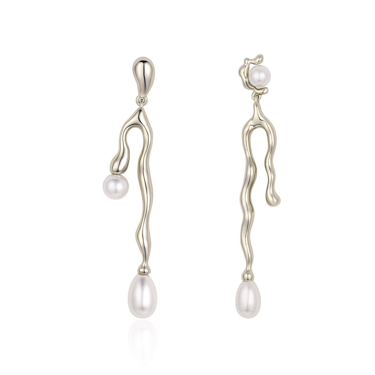 French designer European and American niche ins asymmetric irregular bough earrings advanced temperament earrings female